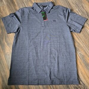 NWT TravisMathew Heater Polo Shirt Men's Large Navy Short Sleeve Performance